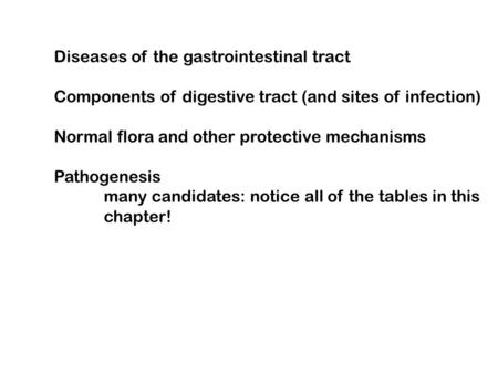 Diseases of the gastrointestinal tract