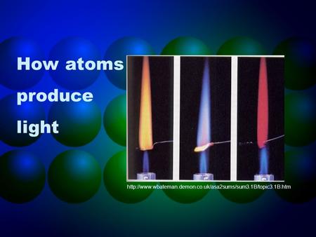 How atoms produce light