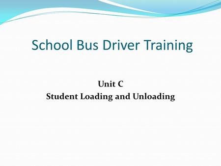 School Bus Driver Training