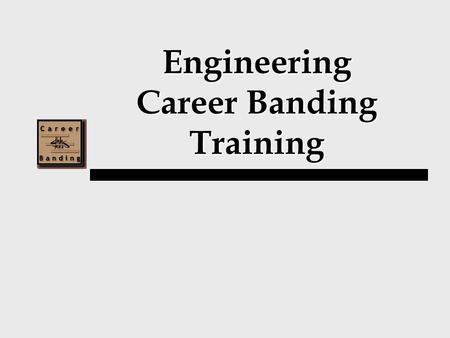 Engineering Career Banding Training. Training Agenda I.Career Banding Overview II.Introduction of Bands III.Competency Based Pay.