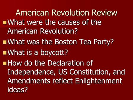 American Revolution Review