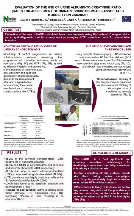 THE FIELD SURVEY AND THE UACR THRESHOLDS USED Using portable ultrasonography, UTP prevalence was assessed on 66 Zanzibari children (9-15 years). Urines.