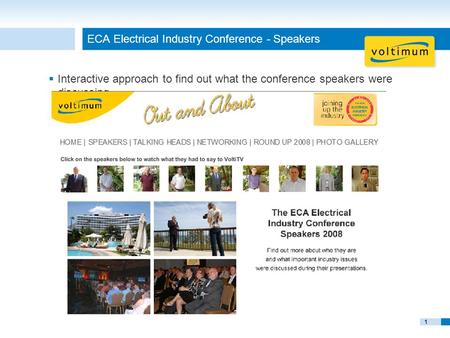 11 ECA Electrical Industry Conference - Speakers  Interactive approach to find out what the conference speakers were discussing.