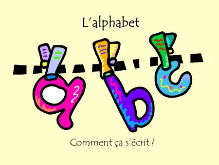 L’alphabet Comment ça s’écrit ?.