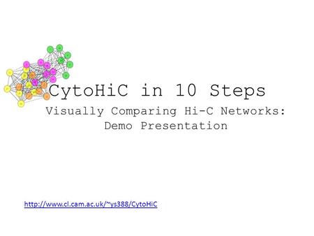 Visually Comparing Hi-C Networks: Demo Presentation CytoHiC in 10 Steps