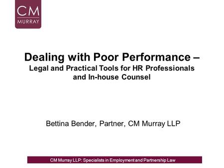 Bettina Bender, Partner, CM Murray LLP