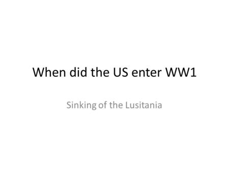 Sinking of the Lusitania