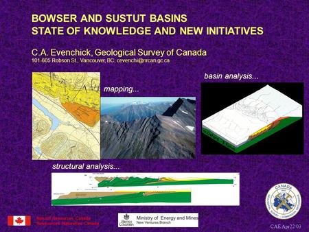 BOWSER AND SUSTUT BASINS STATE OF KNOWLEDGE AND NEW INITIATIVES