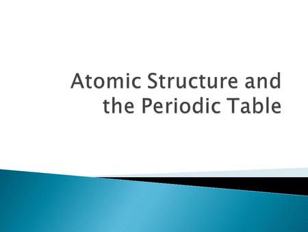 Atomic Structure and the Periodic Table