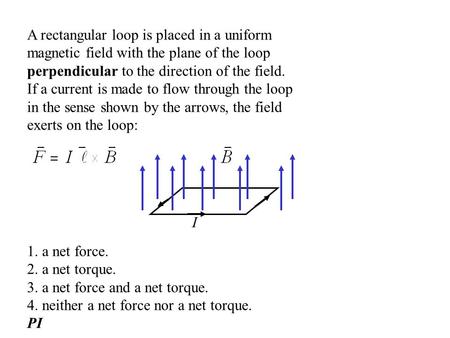 A rectangular loop is placed in a uniform