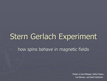 Stern Gerlach Experiment