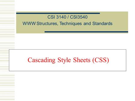 Cascading Style Sheets (CSS)