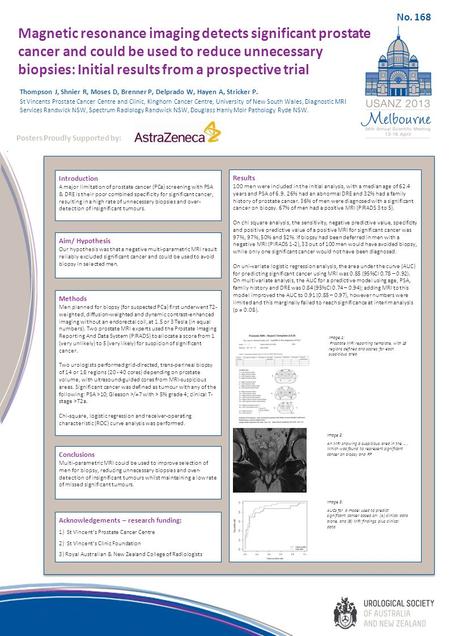 Magnetic resonance imaging detects significant prostate cancer and could be used to reduce unnecessary biopsies: Initial results from a prospective trial.