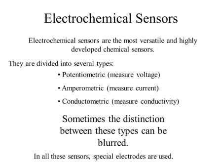 Electrochemical Sensors