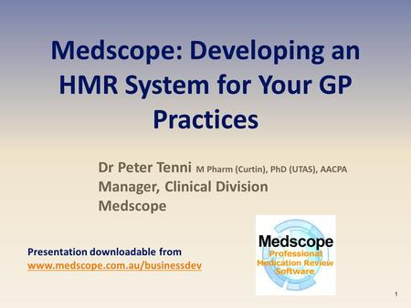 Medscope: Developing an HMR System for Your GP Practices