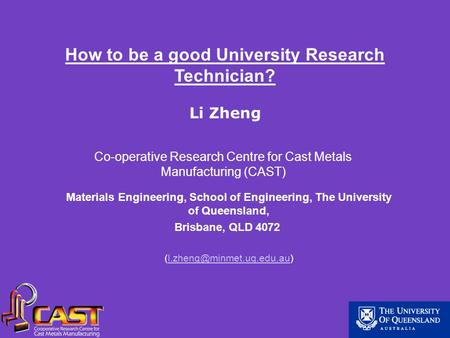 Materials Engineering, School of Engineering, The University of Queensland, Brisbane, QLD 4072 How to.