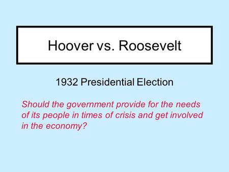 1932 Presidential Election