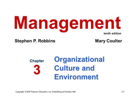 Organizational Culture and Environment