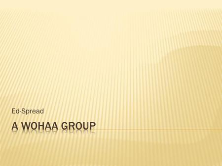 Ed-Spread.  WOHAA stands for the Wings Of Hope Achievement Award.  It is an award which allows young intellectual people to showcase their fund-raising.