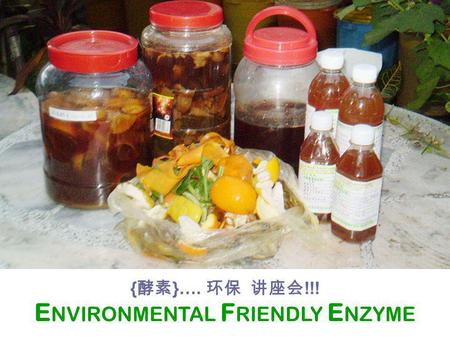 E NVIRONMENTAL F RIENDLY E NZYME { 酵素 }…. 环保 讲座会 !!!