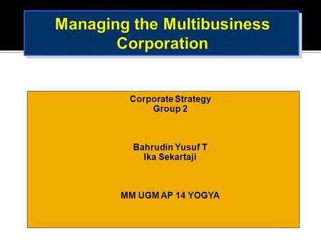 Managing the Multibusiness Corporation