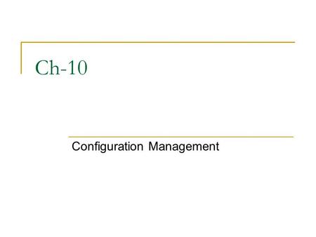 Configuration Management