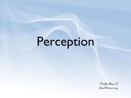 Prabu Doss.K doss@xime.org Perception Prabu Doss.K doss@xime.org.