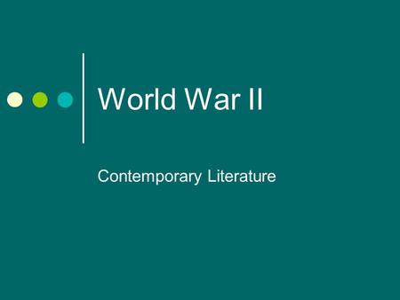 World War II Contemporary Literature. The Death of the Ball Turret Gunner Randall Jarrell 1914-1965 Served as a pilot / navigation trainer of pilots in.