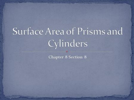 Surface Area of Prisms and Cylinders