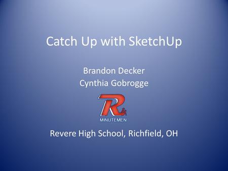 Brandon Decker Cynthia Gobrogge Revere High School, Richfield, OH