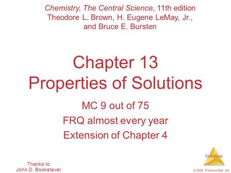 Chapter 13 Properties of Solutions