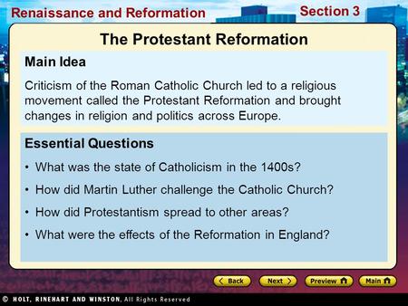 The Protestant Reformation