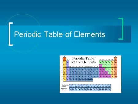 Periodic Table of Elements