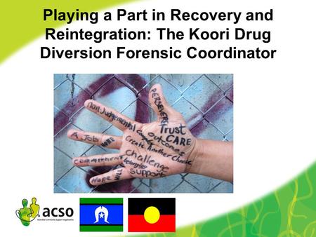 Playing a Part in Recovery and Reintegration: The Koori Drug Diversion Forensic Coordinator.