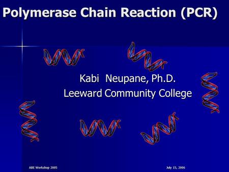 Polymerase Chain Reaction (PCR)