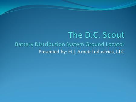 The D.C. Scout Battery Distribution System Ground Locator