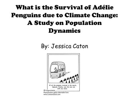 What is the Survival of Adélie Penguins due to Climate Change: A Study on Population Dynamics By: Jessica Caton.