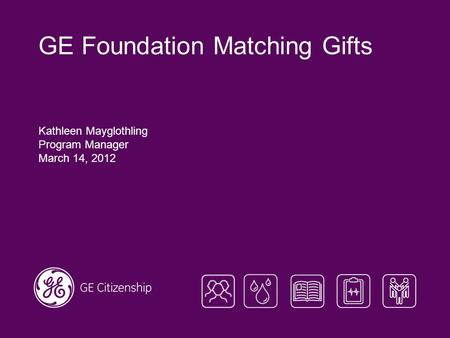 GE Foundation Matching Gifts