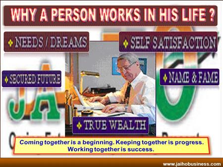 www.jaihobusiness.com EVERY BODY WANTS P assive Income (ROYALTY) Healthy Bank Balance Luxurious Car World Tour Big House  Together we achieve that which.