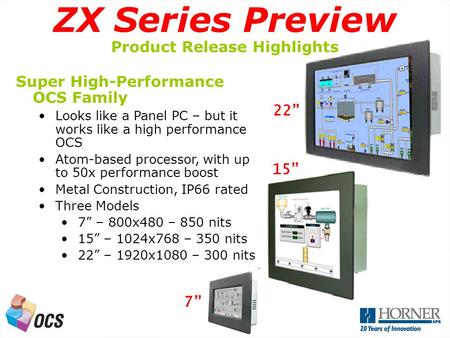 A Next Generation OCS Super High-Performance OCS Family Looks like a Panel PC – but it works like a high performance OCS Atom-based processor, with up.