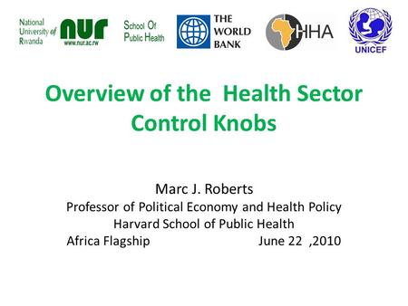 Overview of the Health Sector Control Knobs