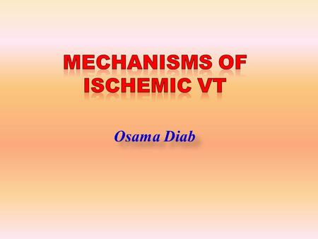 Osama Diab. Na/K pump 3Na + 2K + Cardiac Action Potential K+K+ Voltage gated K channels K+K+ Inwardly rectifier K channels Na + Voltage gated Na channels.