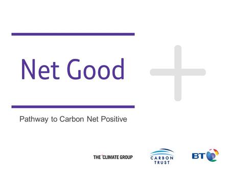 Better Future 1 Net Good Pathway to Carbon Net Positive.