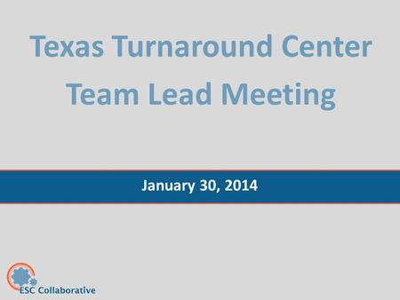 Texas Turnaround Center Team Lead Meeting January 30, 2014.