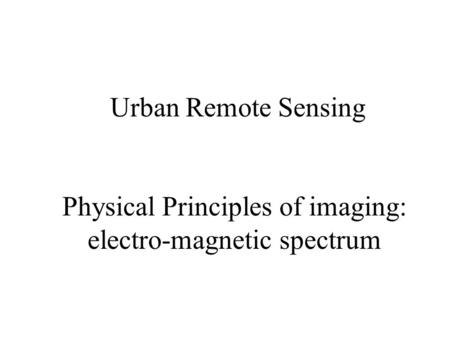 Electro-magnetic radiation