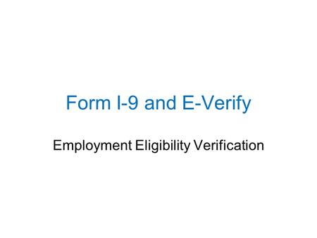 Employment Eligibility Verification