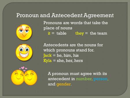 Pronoun and Antecedent Agreement