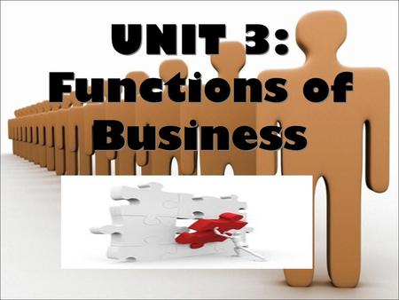 UNIT 3: Functions of Business UNIT 3: Functions of Business.