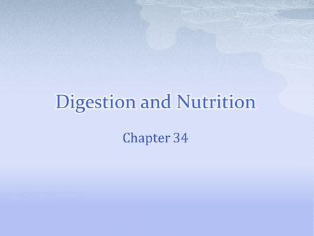 Digestion and Nutrition