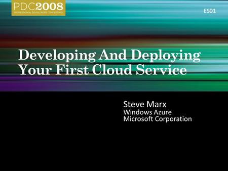 Steve Marx Windows Azure Microsoft Corporation ES01.